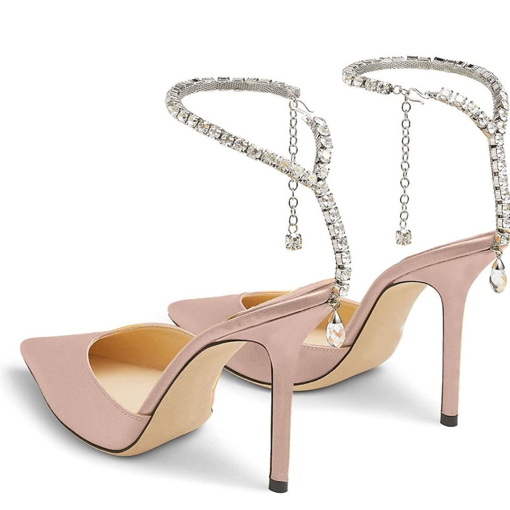 New Blush & Rhinestone Heels - Picture 2 of 6